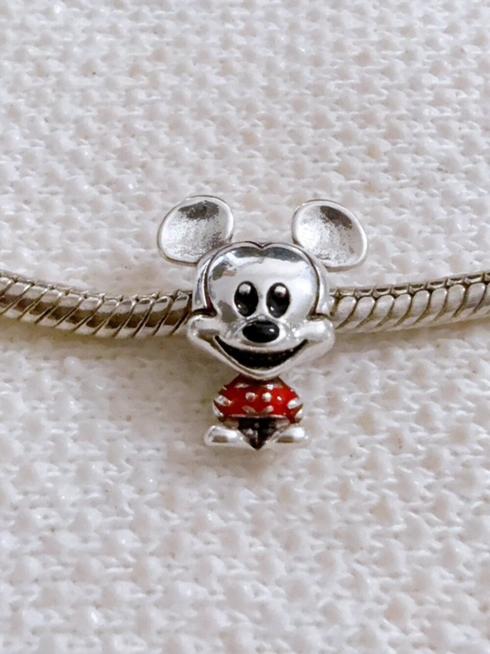 Mickey Mouse Red Trousers Silver Charm For Pandora Bracelet Necklace